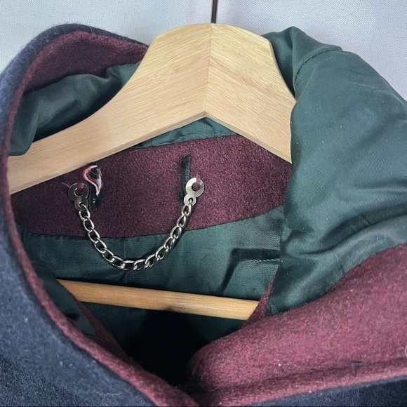 New York Girl Vintage Y2K Colorblock Wool Trench Coat M - Picture 5 of 6